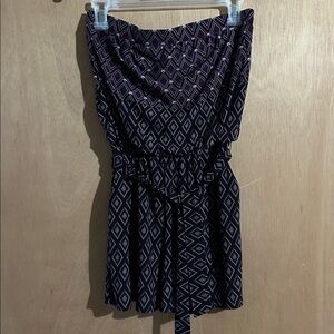 White House Black Market Purple and Black Romper